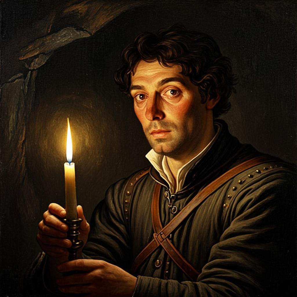 The Candle Calling — Baroque artwork