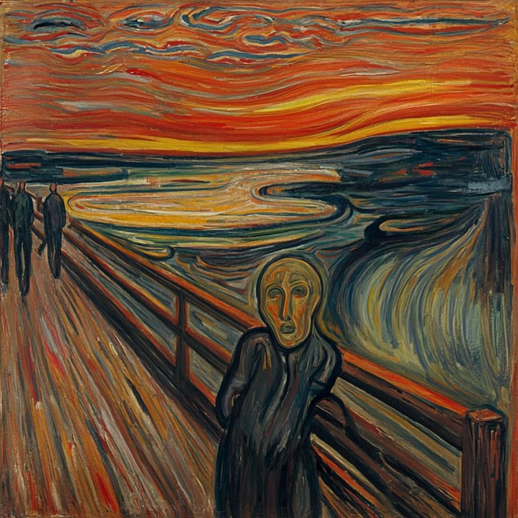 Bridge at Sunset — Expressionism artwork