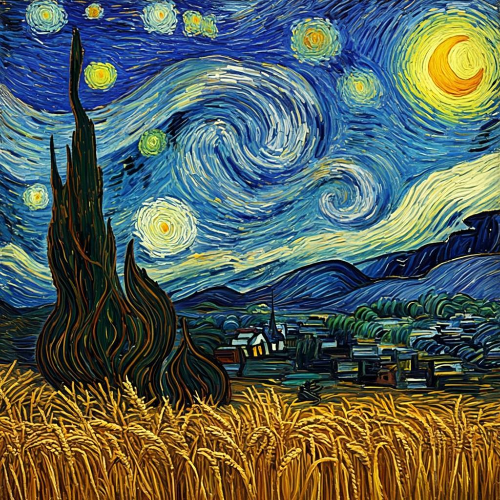 Cypress Night — Post-Impressionism artwork