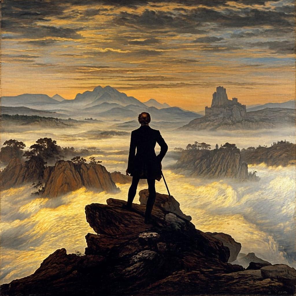 Wanderer Above the Tempest — Romanticism artwork